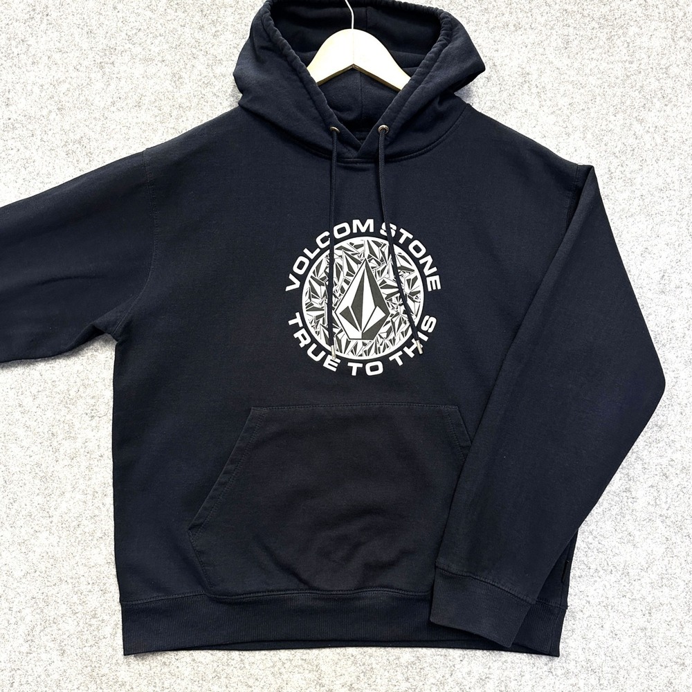 Volcom Stone Hoodie Mens M Black‎ True to This Logo Surf Skate Streetwear